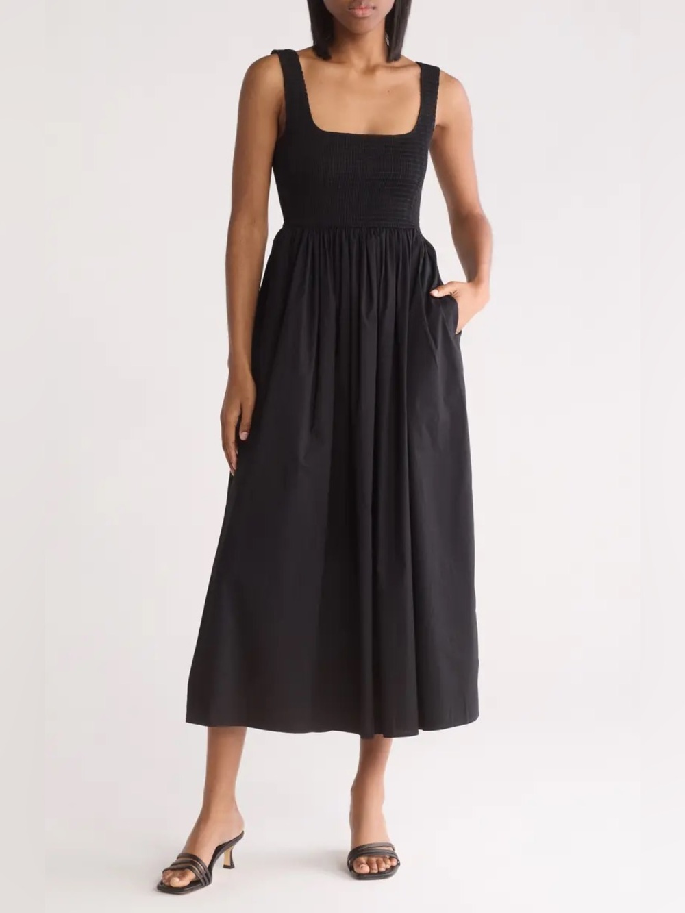 Wayf Smocked Fit & Flare Sundress